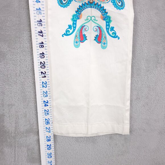 Taka Pants Womens S Paisley Pull On Artsy Boho Zipper Straight Leg Pockets Y2K - Picture 6 of 13